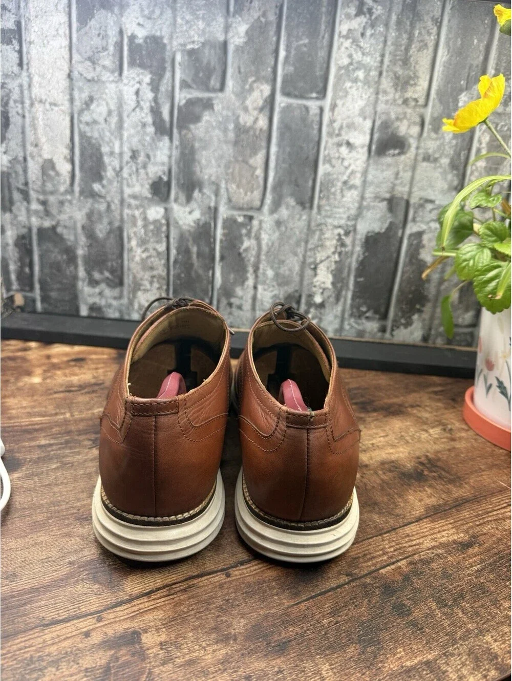 Cole Haan Grand.ØS C26471 Men’s Brown Leather Wingtip Oxford Dress US 14 M